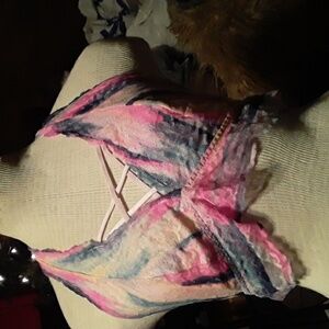 NWOT Pink Victoria's Secret Large Pink/blue Lace Halter Top Gorgeous Sexy Bra